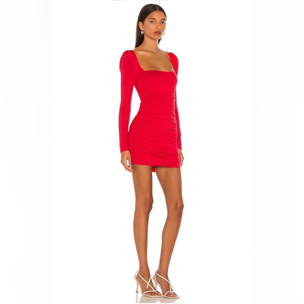 Lovers + Friends Red Long Sleeve Cowl Neck Mini dress  L